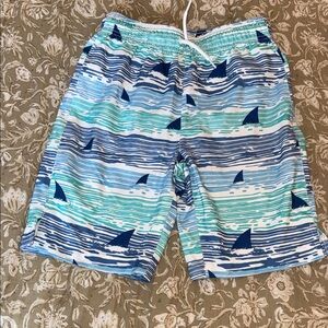 The Children's Place Blue Shark Print Swim Trunks